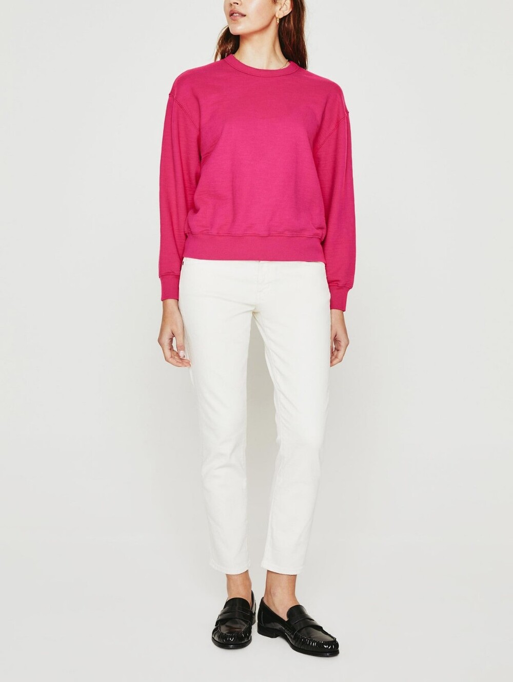 AG Jeans Nova Crew Sweatshirt in Florescent Magenta Size XS